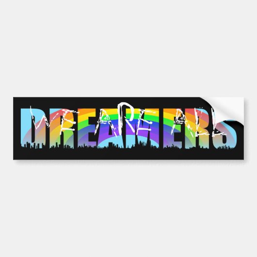 Rainbow Skyline Daca Dreamweaver 1 Bumpersticker (Voorkant)