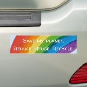 RAINBOW Sla mijn planeet (aanpasbaar) Bumpersticker (Op auto)