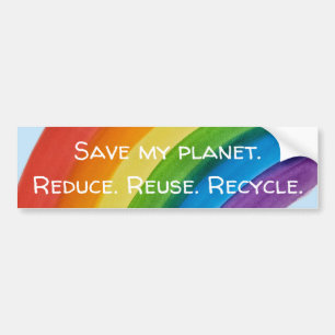 RAINBOW Sla mijn planeet (aanpasbaar) Bumpersticker