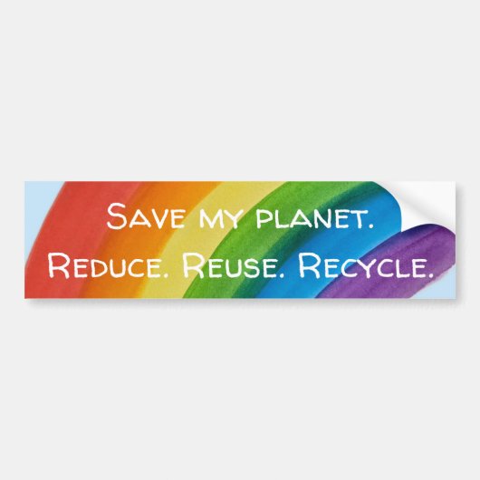 RAINBOW Sla mijn planeet (aanpasbaar) Bumpersticker (Voorkant)