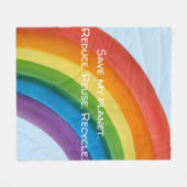 RAINBOW Sla mijn planeet (aanpasbaar) Fleece Deken (Voorkant (Horizontaal))