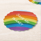 RAINBOW Sla mijn planeet (aanpasbaar) Kartonnen Onderzetters (Gekanteld)