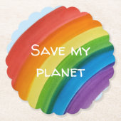 RAINBOW Sla mijn planeet (aanpasbaar) Kartonnen Onderzetters (Voorkant)