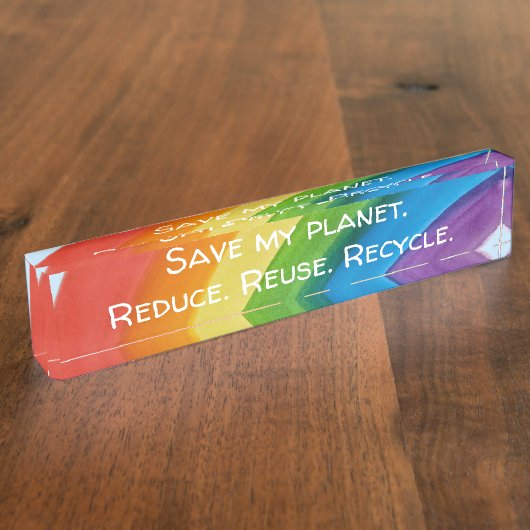RAINBOW Sla mijn planeet (aanpasbaar) Naambordje (Zijkant)