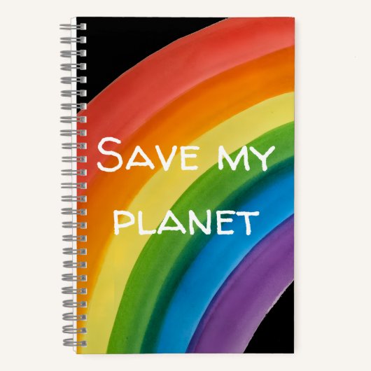 RAINBOW Sla mijn planeet (aanpasbaar) Notitieboek (Voorkant)