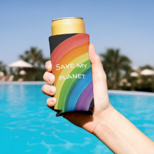 RAINBOW Sla mijn planeet (aanpasbaar) Seltzer Blikjeskoeler