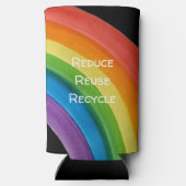 RAINBOW Sla mijn planeet (aanpasbaar) Seltzer Blikjeskoeler (Achterkant)