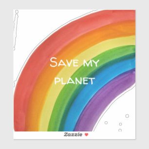RAINBOW Sla mijn planeet (aanpasbaar) Sticker