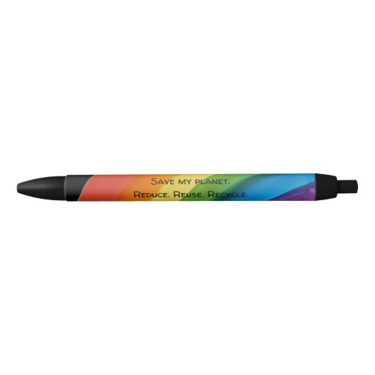 RAINBOW Sla mijn planeet (aanpasbaar) Zwarte Inkt Pen (Voorkant)