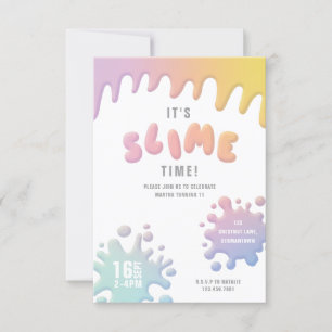 Rainbow slibparty-uitnodiging