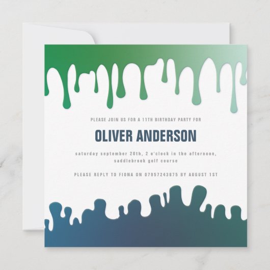 Rainbow slibparty-uitnodiging (Achterkant)