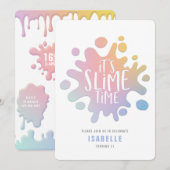 Rainbow slibparty-uitnodiging (Voorkant / Achterkant)