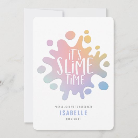 Rainbow slibparty-uitnodiging (Voorkant)