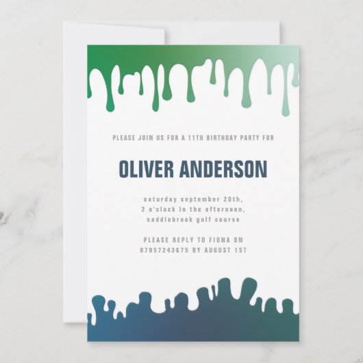 Rainbow slibparty-uitnodiging (Achterkant)