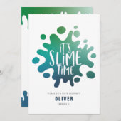 Rainbow slibparty-uitnodiging (Voorkant / Achterkant)