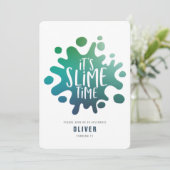 Rainbow slibparty-uitnodiging (Staand voorkant)