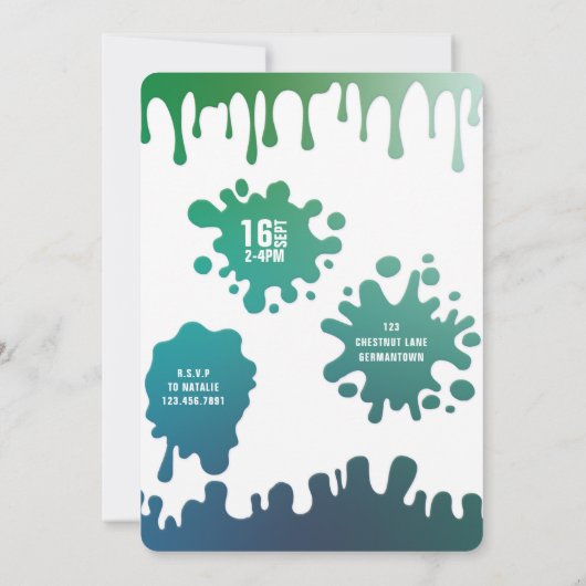 Rainbow slibparty-uitnodiging (Achterkant)