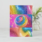 Rainbow Slime Aangepaste Verjaardagsfeest Kaart (Staand voorkant)