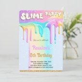 Rainbow Slime Verjaardagsfeestje Kaart (Staand voorkant)