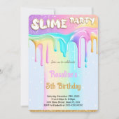 Rainbow Slime Verjaardagsfeestje Kaart (Voorkant)