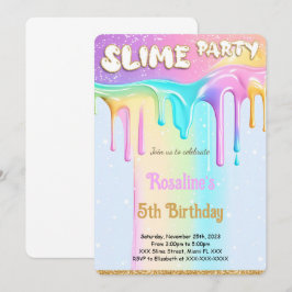 Rainbow Slime Verjaardagsfeestje Kaart