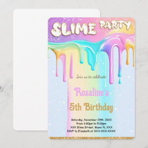 Rainbow Slime Verjaardagsfeestje Kaart