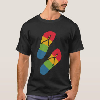 Rainbow Slippers Moderne Zwarte Kunst Eenvoudige T T-shirt
