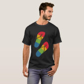 Rainbow Slippers Moderne Zwarte Kunst Eenvoudige T T-shirt (Voorkant volledig)