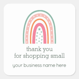 Rainbow Small Business Hartelijk dank Vierkante Sticker