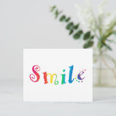Rainbow Smile Briefkaart Happy glimlach Typography (Staand voorkant)