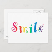 Rainbow Smile Briefkaart Happy glimlach Typography (Voorkant / Achterkant)