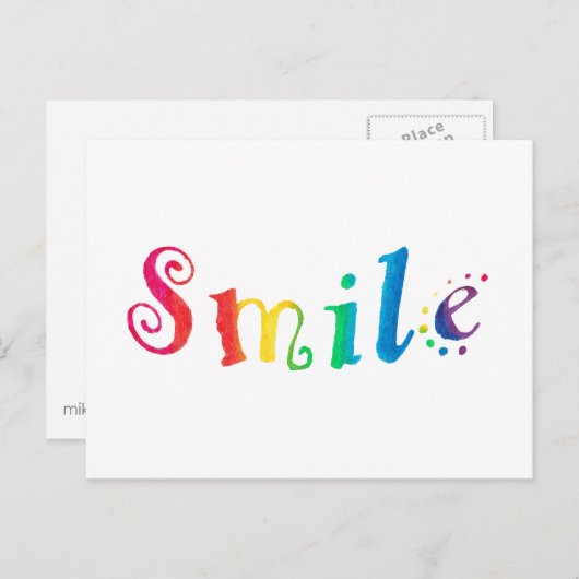 Rainbow Smile Briefkaart Happy glimlach Typography (Voorkant / Achterkant)