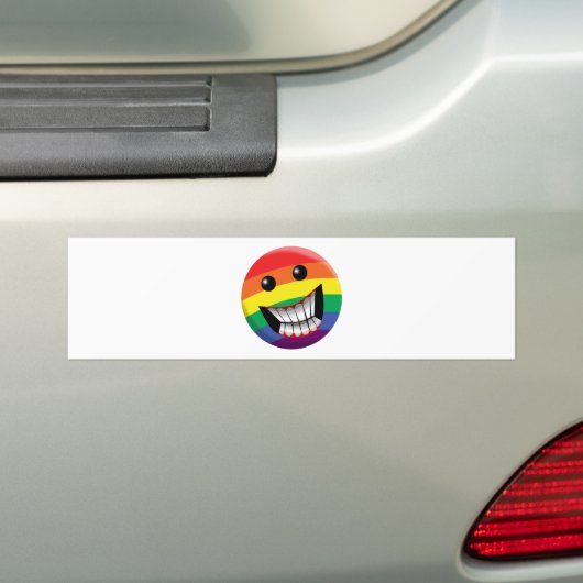 Rainbow Smile Bumpersticker (Op auto)