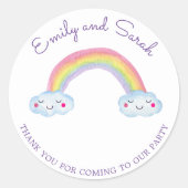 Rainbow Smiles | Tweeling Verjaardag Sticker (Voorkant)