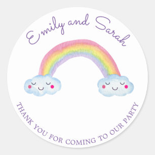 Rainbow Smiles Tweeling Verjaardag Sticker