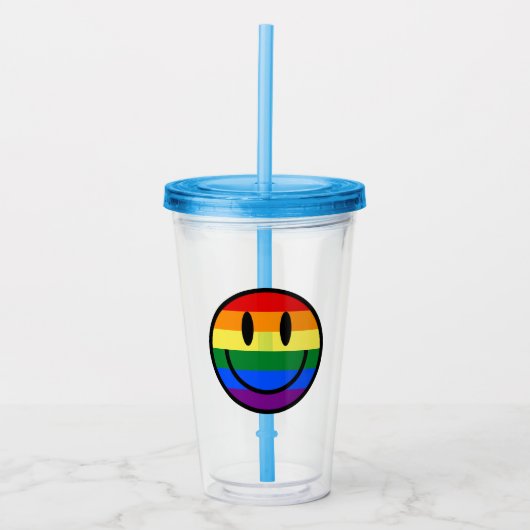 Rainbow Smiley Face Acryl Drinkbeker (Voorkant)
