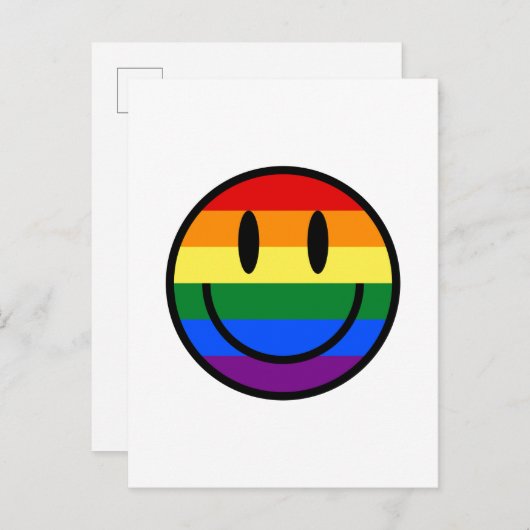 Rainbow Smiley Face Briefkaart (Voorkant / Achterkant)