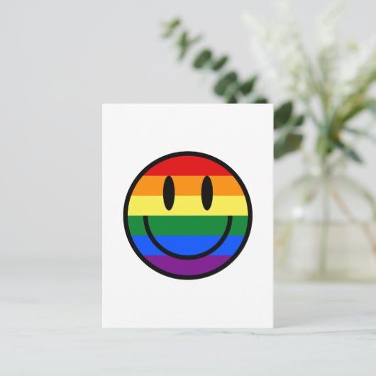 Rainbow Smiley Face Briefkaart (Staand voorkant)