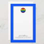 Rainbow Smiley Face Briefpapier (Voorkant / Achterkant)