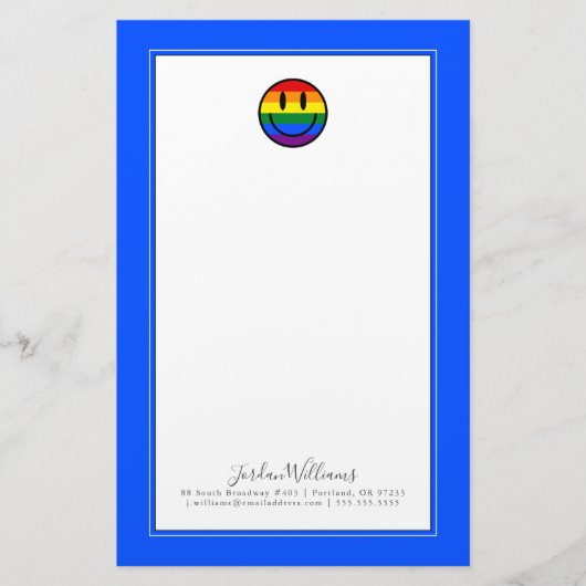 Rainbow Smiley Face Briefpapier (Voorkant)