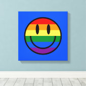 Rainbow Smiley Face Canvas Afdruk (Insitu (Houten vloer))