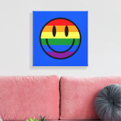 Rainbow Smiley Face Canvas Afdruk (Insitu (Woonkamer))