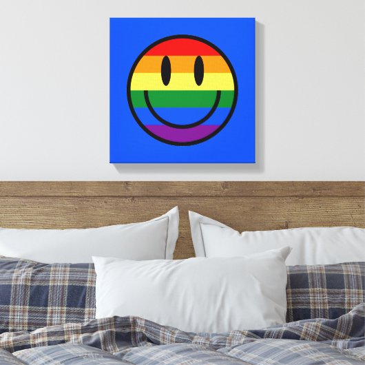 Rainbow Smiley Face Canvas Afdruk (Insitu (Slaapkamer))
