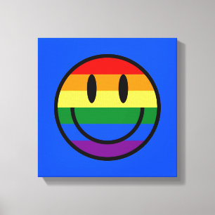 Rainbow Smiley Face Canvas Afdruk