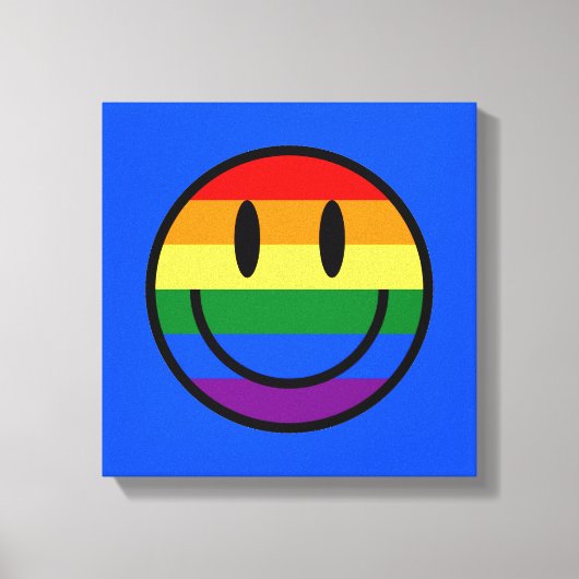 Rainbow Smiley Face Canvas Afdruk (Voorkant)