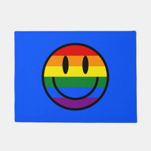 Rainbow Smiley Face Deurmat