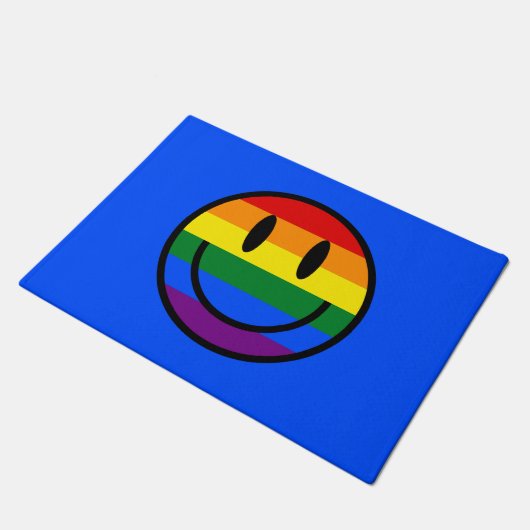 Rainbow Smiley Face Deurmat (Schuin)