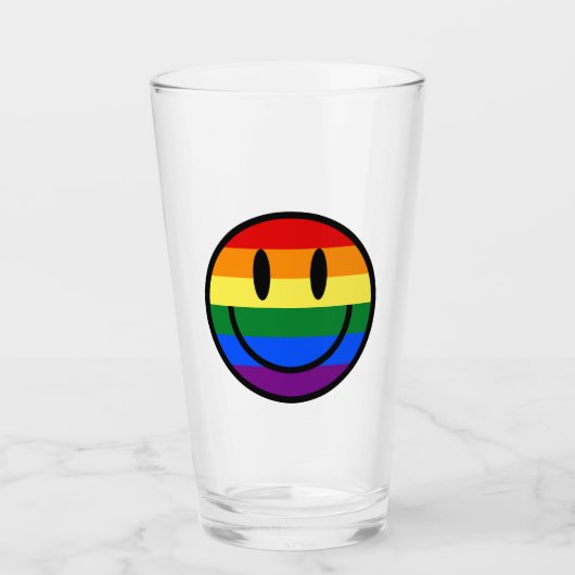 Rainbow Smiley Face Glas (Voorkant)
