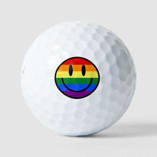 Rainbow Smiley Face Golfballen (Voorkant)