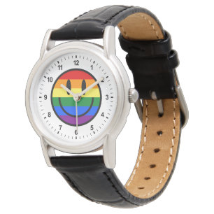 Rainbow Smiley Face Horloge